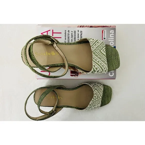 Seychelles Womens Simple Pleasures Green Bohemian Boho Hippie Heeled Sandal 6.5