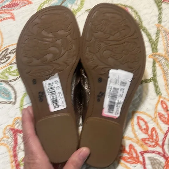 Söfft Metallic Slide Sandals Bronze