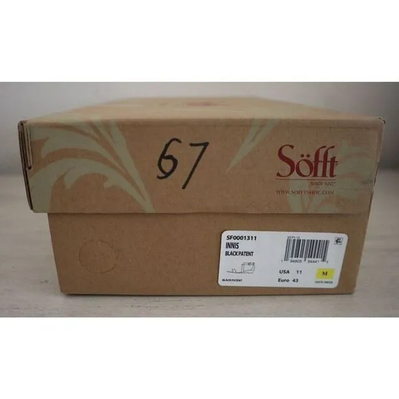 Söfft SF0001311 Women's Sz 11M Black Crinkle Patent Innis Wedge Sandals