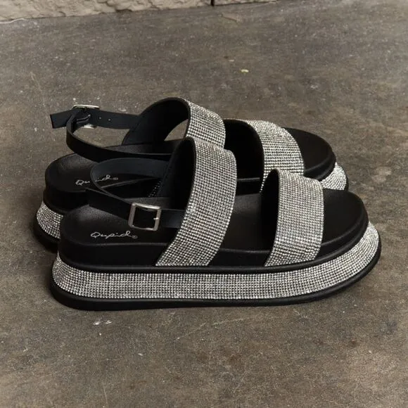 Shine On Platform Rhinestone Slingback Sandal