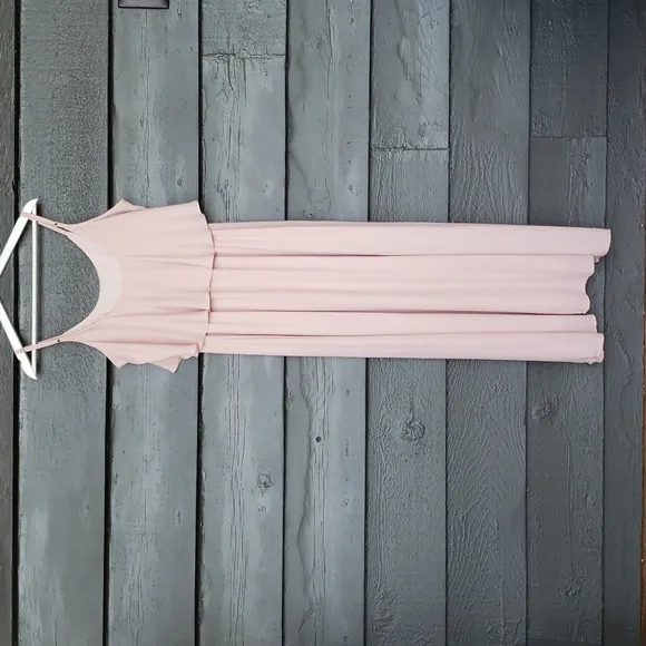 SHOW ME YOUR MUMU Caitlin Ruffle Maxi Dress sz M Women's Pink Bridesmaid Gown