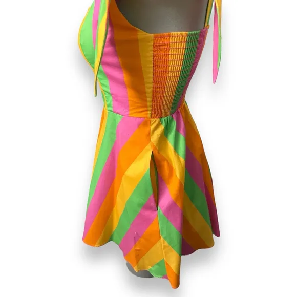 Show Me Your Mumu Fling Dress with Pockets! Size S, Pink &amp; Orange &amp; Green