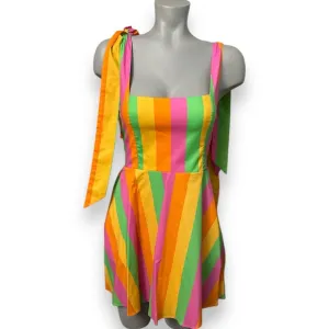 Show Me Your Mumu Fling Dress with Pockets! Size S, Pink &amp; Orange &amp; Green