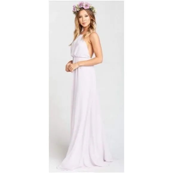 SHOW ME YOUR MUMU Lavender Chiffon Amanda Maxi Dress sz XS Bridesmaid Gown