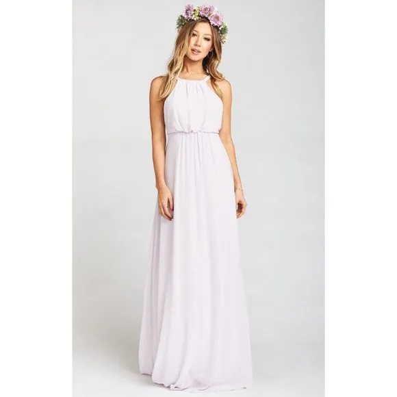SHOW ME YOUR MUMU Lavender Chiffon Amanda Maxi Dress sz XS Bridesmaid Gown