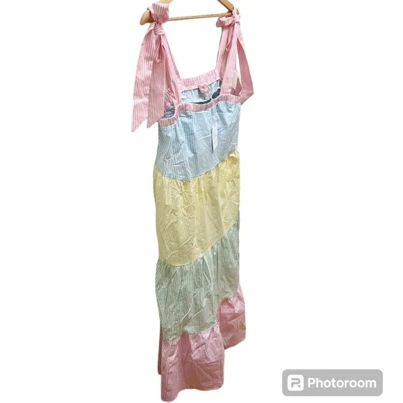 Show Me Your Mumu *NEW* Pastel Pinstripe Sabrina Maxi Dress