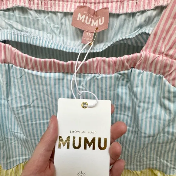 Show Me Your Mumu *NEW* Pastel Pinstripe Sabrina Maxi Dress