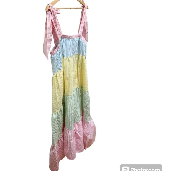 Show Me Your Mumu *NEW* Pastel Pinstripe Sabrina Maxi Dress