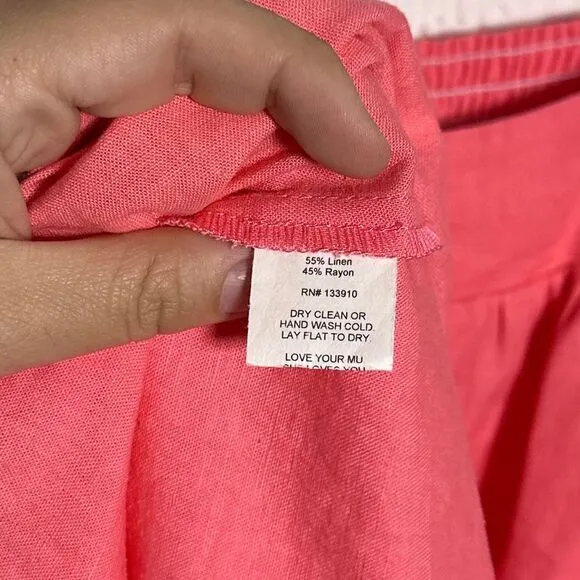 Show Me Your Mumu Oasis Ruffle Dress In Flamingo Pink Linen Size Small