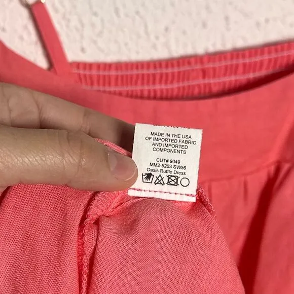 Show Me Your Mumu Oasis Ruffle Dress In Flamingo Pink Linen Size Small