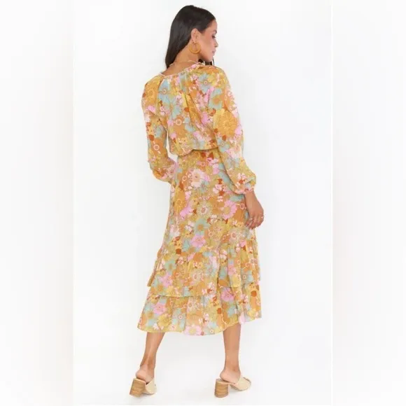 Show Me Your Mumu 'Cait' Midi Dress - Groovy Blooms Sz