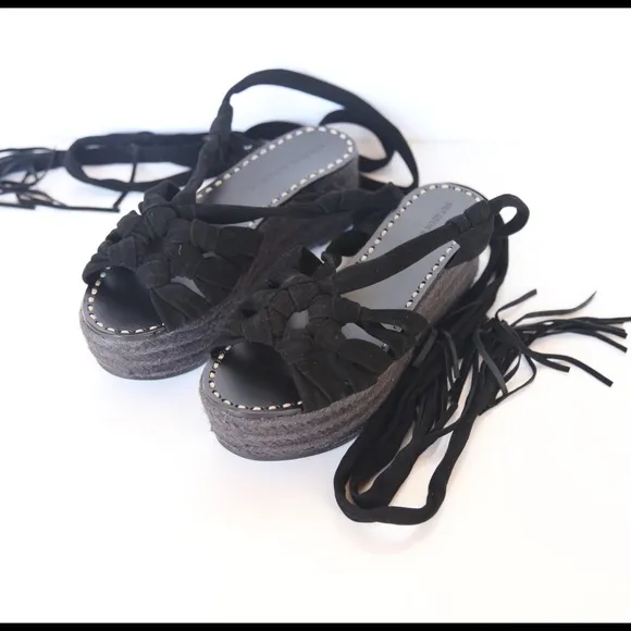 Sigerson Morrison Cosie espadrille wedge lace up