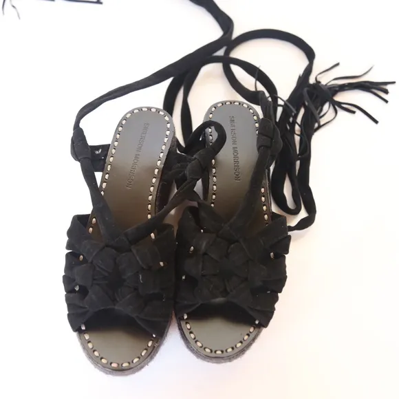 Sigerson Morrison Cosie espadrille wedge lace up