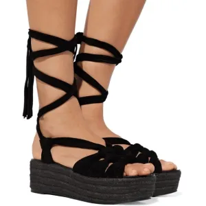 Sigerson Morrison Cosie espadrille wedge lace up