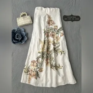Significant Other Parisa Strapless Linen Maxi Dress Size 8