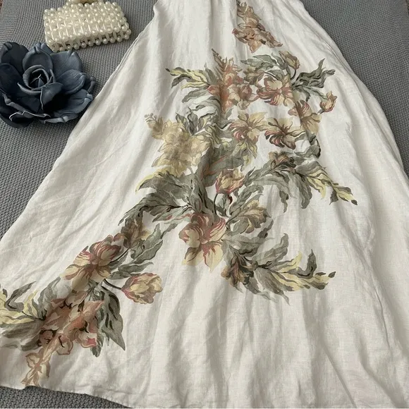 Significant Other Parisa Strapless Linen Maxi Dress Size 8