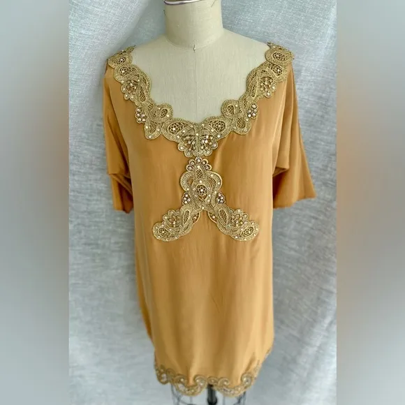 Silk mini Dress Size S-M. Tunic, cocktail dress.