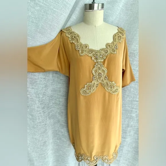 Silk mini Dress Size S-M. Tunic, cocktail dress.