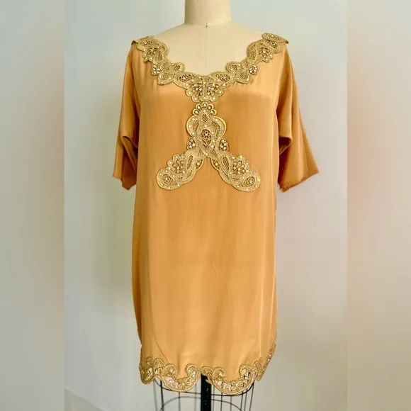 Silk mini Dress Size S-M. Tunic, cocktail dress.