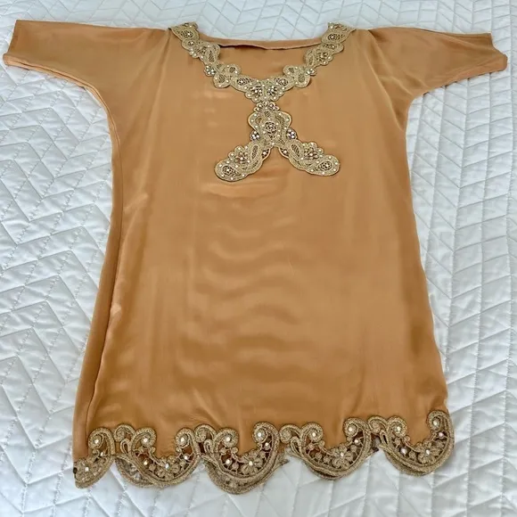 Silk mini Dress Size S-M. Tunic, cocktail dress.