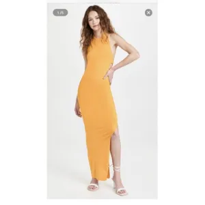 Simon Miller Blim Dress Sunset Orange Side Slit Bodycon