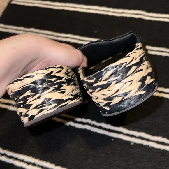 Simon Miller Mud Black and Cream Espadrille Platform Sandals