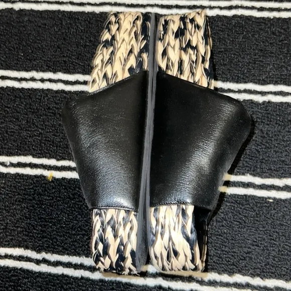 Simon Miller Mud Black and Cream Espadrille Platform Sandals