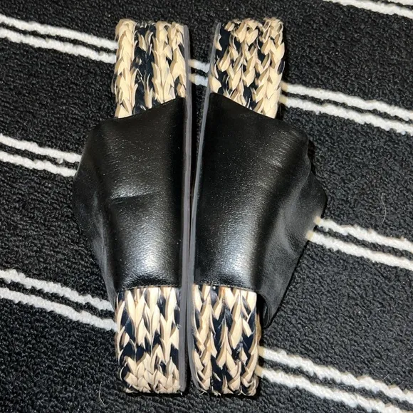 Simon Miller Mud Black and Cream Espadrille Platform Sandals