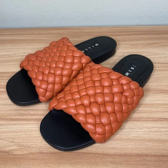 Simon Miller Vegan Slit Slide Sandals in Spice 6