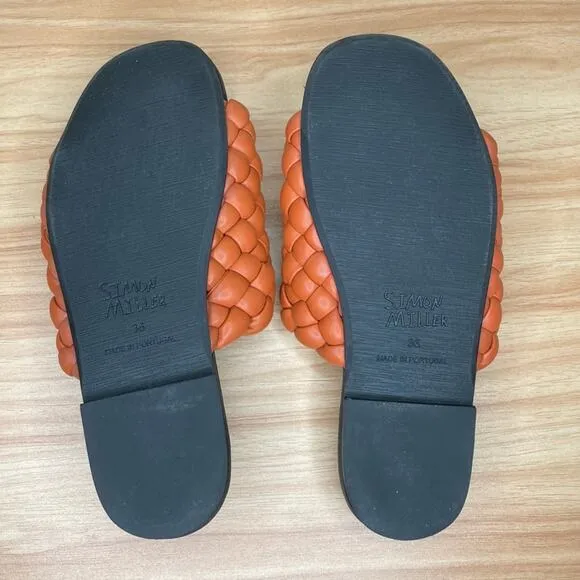 Simon Miller Vegan Slit Slide Sandals in Spice 6