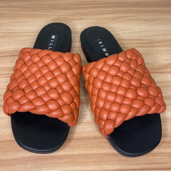 Simon Miller Vegan Slit Slide Sandals in Spice 6