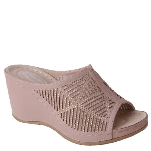 Size 6 Italina Magenta Pink Comfortable Wedge Sandal