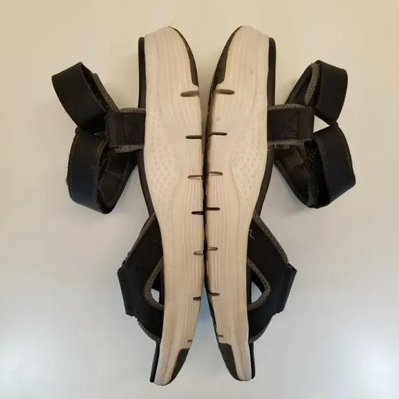 Skechers Impactor Mens Size 13 Arch Fit Sandals Black White V Hook Loop Closure