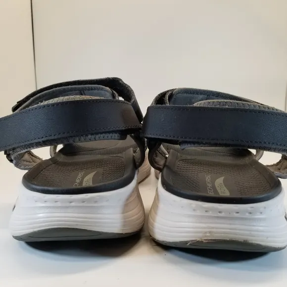Skechers Impactor Mens Size 13 Arch Fit Sandals Black White V Hook Loop Closure