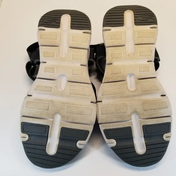 Skechers Impactor Mens Size 13 Arch Fit Sandals Black White V Hook Loop Closure