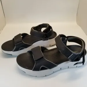 Skechers Impactor Mens Size 13 Arch Fit Sandals Black White V Hook Loop Closure