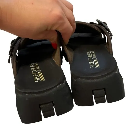 Skechers Jamups women’s Y2K brown chunky platform sandals Size 8