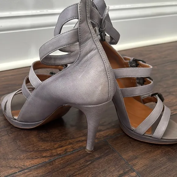 Slate Buckle High-Heel Sandals