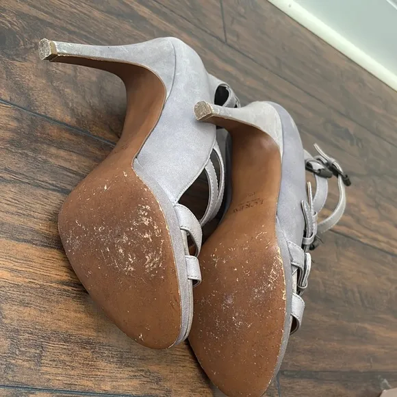 Slate Buckle High-Heel Sandals