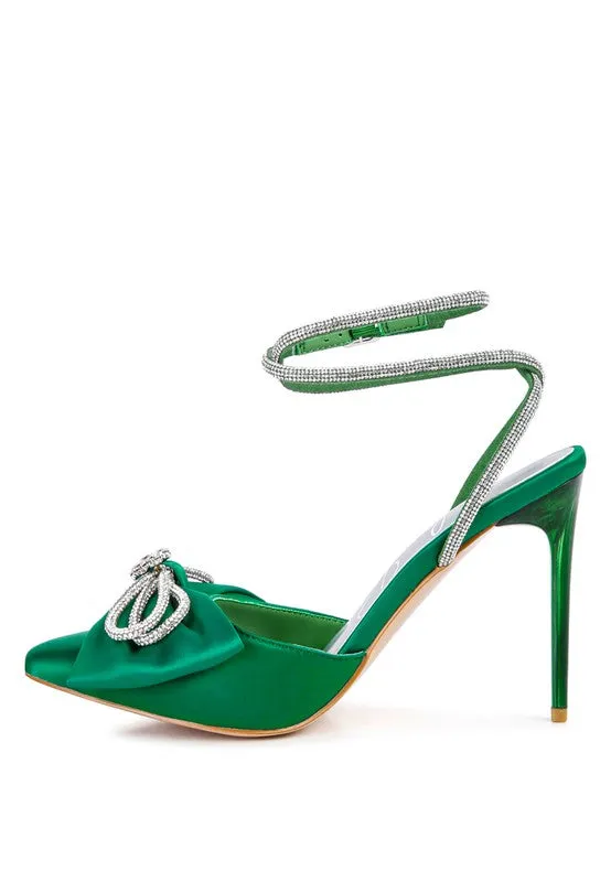 So Fly- Winged High Heel Rhinestone Embellished Sandals