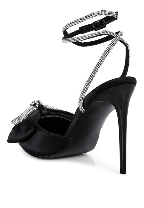 So Fly- Winged High Heel Rhinestone Embellished Sandals