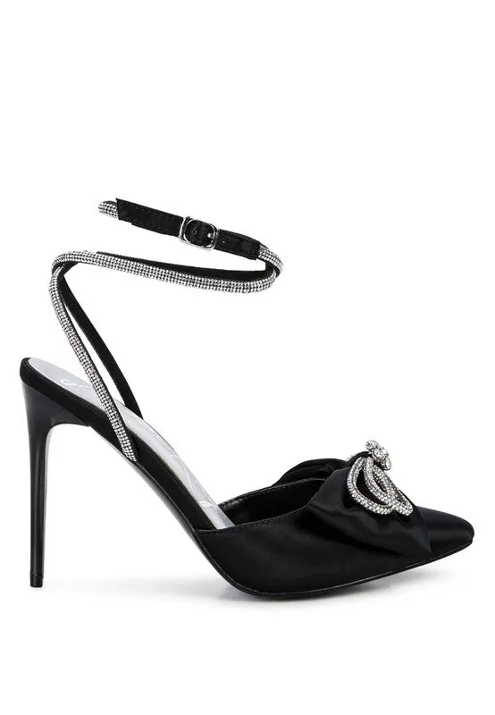 So Fly- Winged High Heel Rhinestone Embellished Sandals
