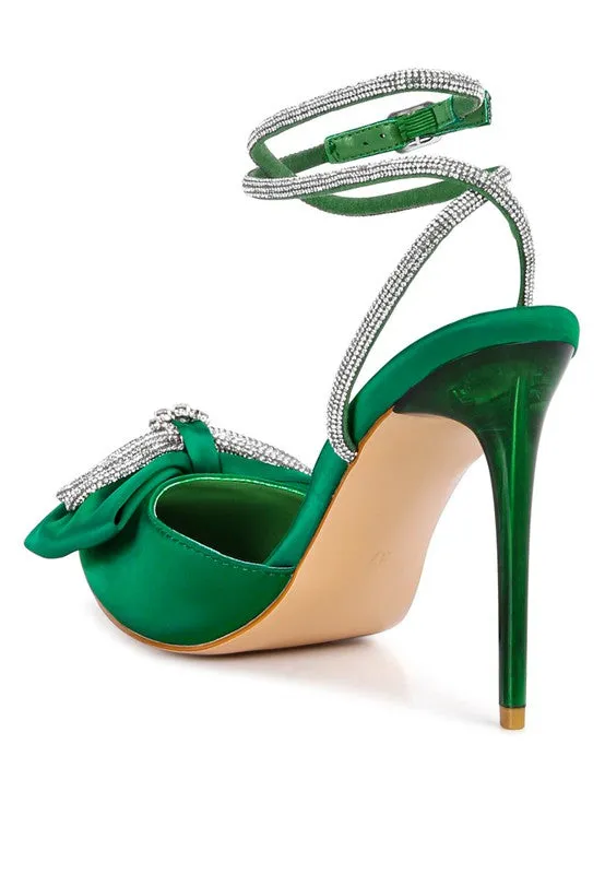 So Fly- Winged High Heel Rhinestone Embellished Sandals