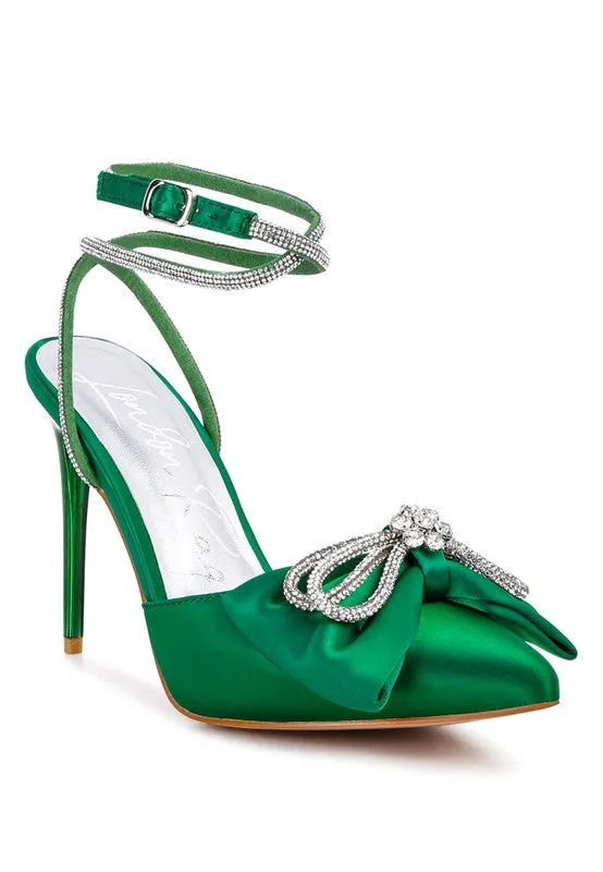 So Fly- Winged High Heel Rhinestone Embellished Sandals