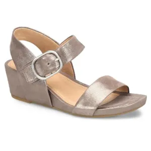 Sofft Vaya Metallic Taupe Sandals Luxe Leather Size 9.5 NWOB Cushioned Summer