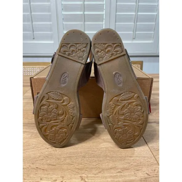 Sofft Vaya Metallic Taupe Sandals Luxe Leather Size 9.5 NWOB Cushioned Summer