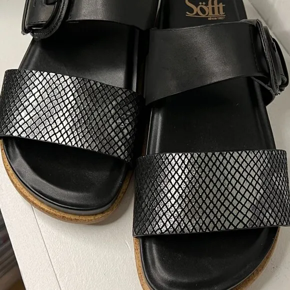 Sofft Womens Amalfi Black Sandals Size 7.5