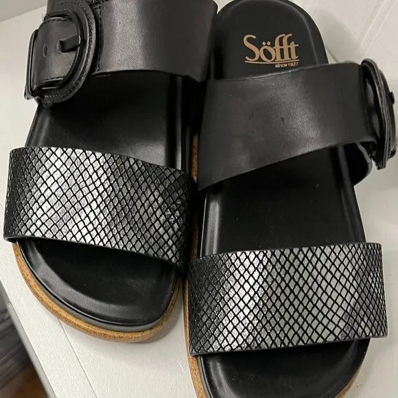 Sofft Womens Amalfi Black Sandals Size 7.5