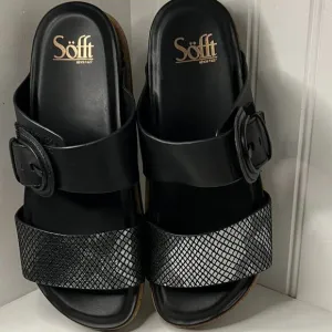 Sofft Womens Amalfi Black Sandals Size 7.5