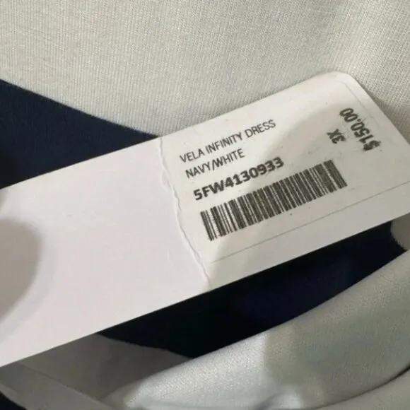 Soft Surroundings vela infinity Blue White striped Maxi Dress 3x NEW WITH TAGS